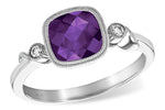 Allison Kaufman Amethyst & Diamond Ring in 14K White Gold, 1.23 ctw