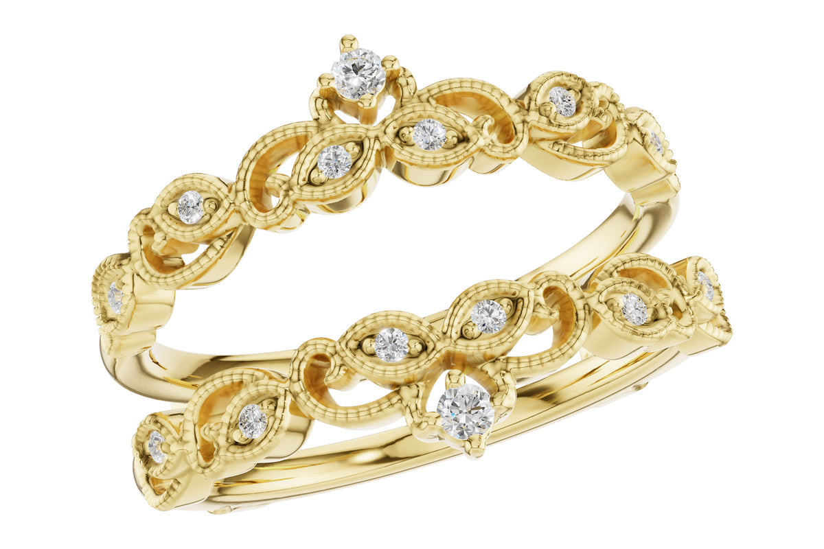 Allison Kaufman Diamond Ring Guard in 14K Yellow Gold, 0.08 ctw