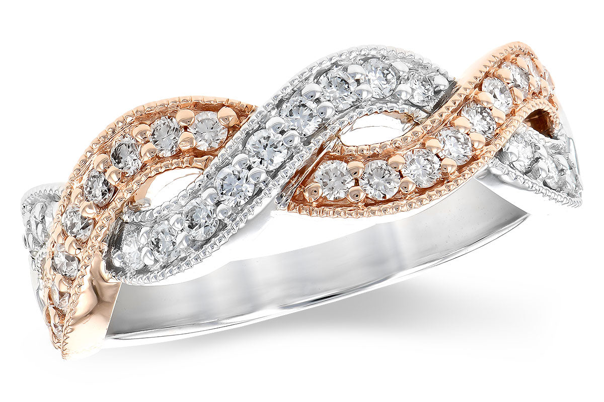 Allison Kaufman Diamond Wedding Band in 14K Rose & White Gold, 0.50 ctw (WR837-50)