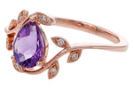 Allison Kaufman Amethyst & Diamond Ring in 14K Rose Gold, 0.94 ctw, alternate view