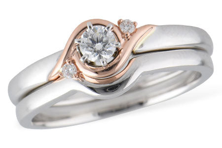 Allison Kaufman Diamond Bridal Set in 14K Two-Tone Gold, 0.20 ctw