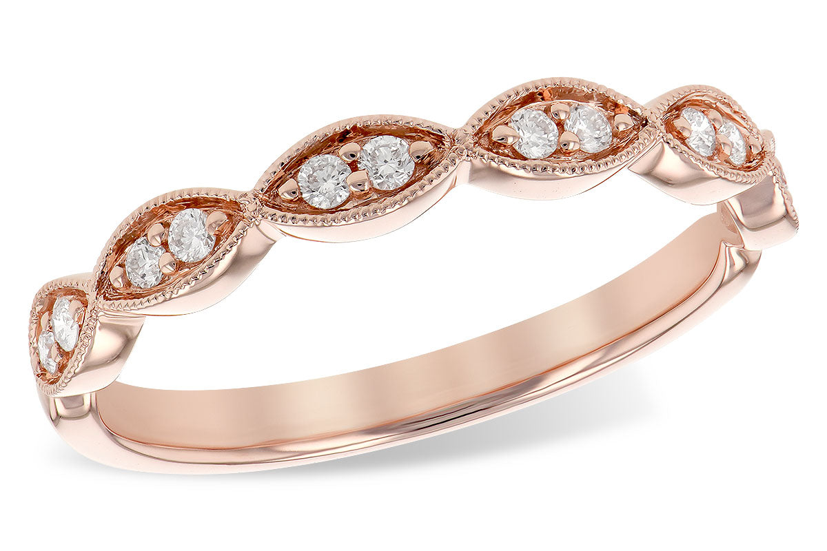 Allison Kaufman Diamond Wedding Band in 14K Rose Gold, 0.14 ctw (W2332)