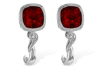 Allison Kaufman Garnet & Diamond Earrings in 14K White Gold, 2.40 ctw