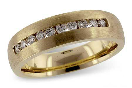 Allison Kaufman Diamond Men's Wedding Band in 14K Yellow Gold, 0.33 ctw