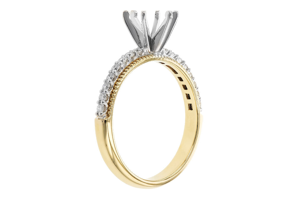 Allison Kaufman Diamond Engagement Ring Semi-Mount in 14K Yellow & White Gold, 0.24 ctw (L7872), alternate view