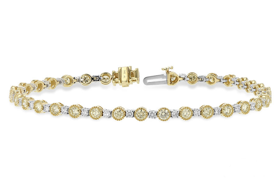 Allison Kaufman Yellow Diamond Bracelet in 14K Two-Tone Gold, 3.04 ctw