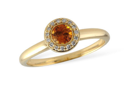 Allison Kaufman Citrine & Diamond Ring in 14K Yellow Gold, 0.25 ctw