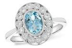 Allison Kaufman Aquamarine & Diamond Ring in 14K White Gold, 0.75 ctw