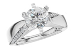 Allison Kaufman Diamond Engagement Ring Semi-Mount in 14K White Gold, 0.12 ctw (L7940)