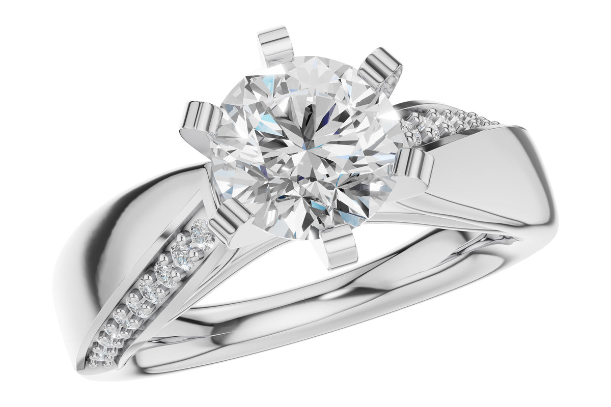Allison Kaufman Diamond Engagement Ring Semi-Mount in 14K White Gold, 0.12 ctw (L7940)