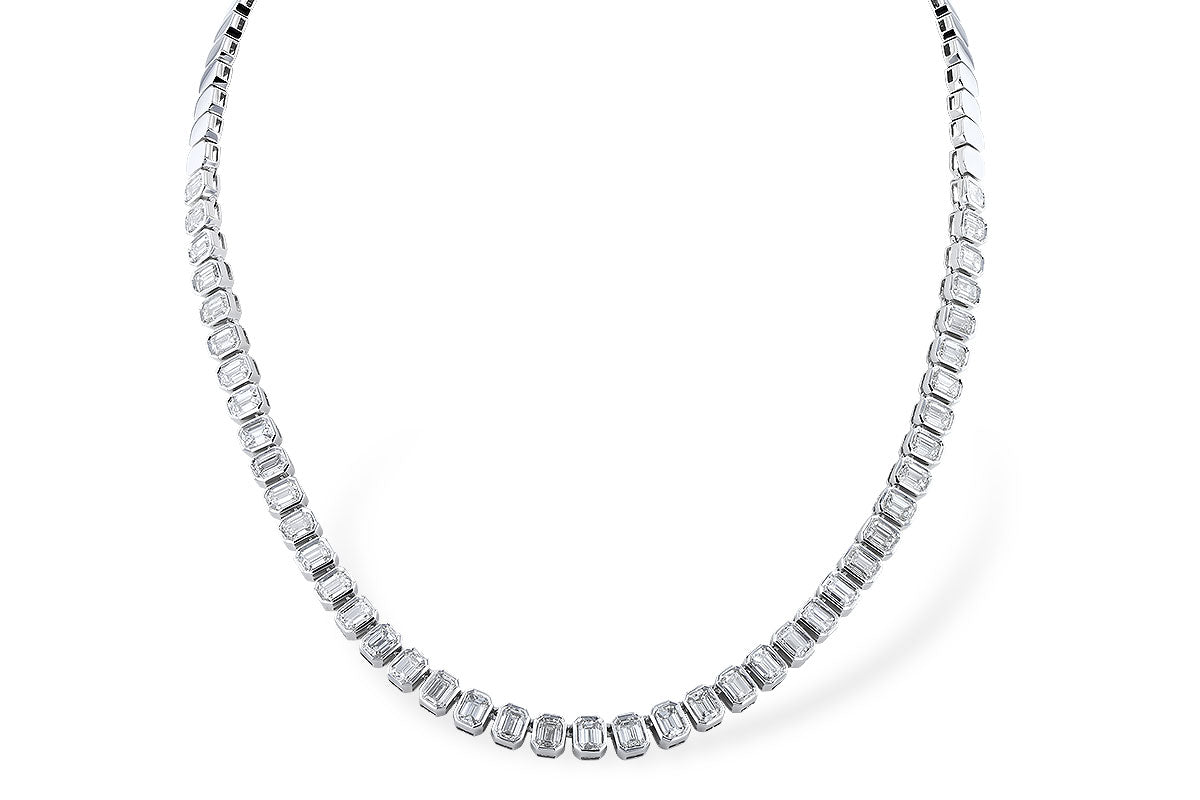 Allison Kaufman Fancy-Cut Diamond Necklace in 14K White Gold, 10.30 ctw