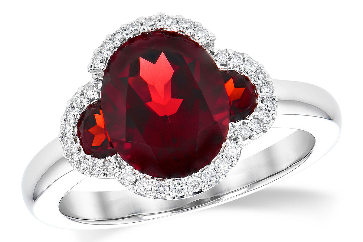 Allison Kaufman Garnet & Diamond Ring in 14K White Gold, 3.45 ctw