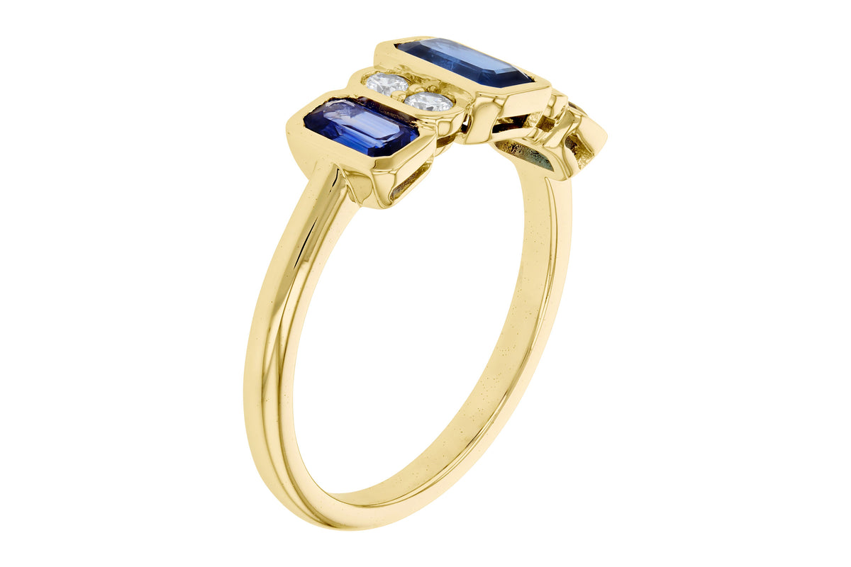 Allison Kaufman Sapphire & Diamond Ring in 14K Yellow Gold, 1.57 ctw, alternate view