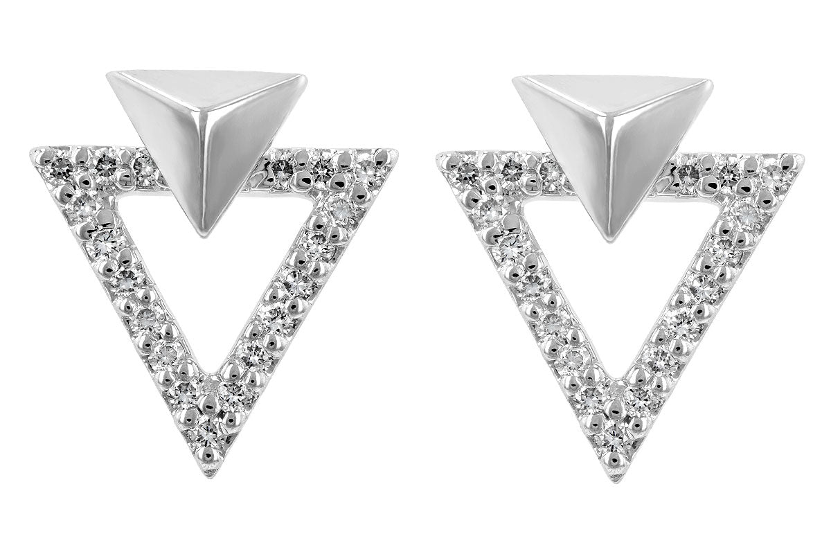Allison Kaufman Diamond Earrings in 14K White Gold, 0.18 ctw, alternate view