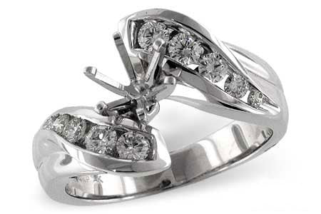 Allison Kaufman Diamond Engagement Ring Semi-Mount in 14K White Gold, 0.46 ctw (L7012)