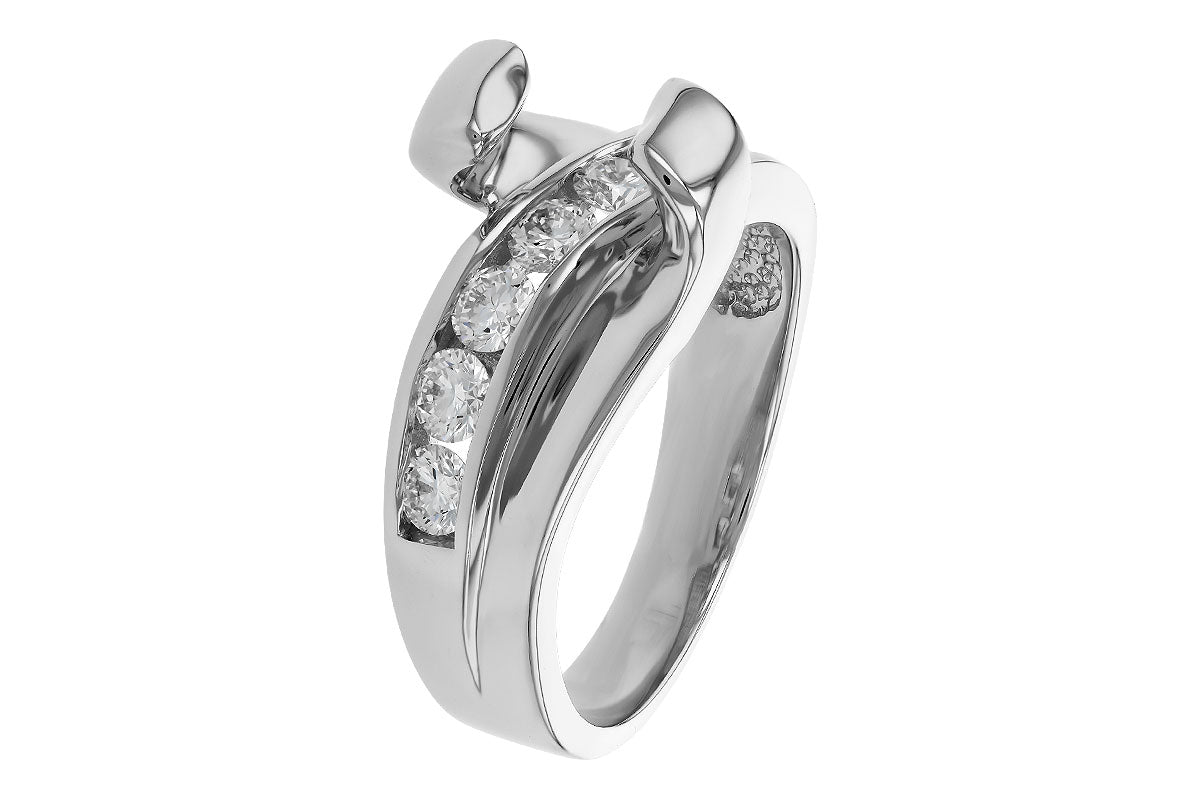 Allison Kaufman Diamond Engagement Ring Semi-Mount in 14K White Gold, 0.79 ctw, alternate view