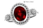 Allison Kaufman Garnet & Diamond Ring in 14K White Gold, 2.12 ctw, alternate view