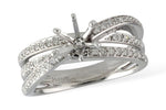 Allison Kaufman Diamond Engagement Ring Semi-Mount in 14K White Gold, 0.23 ctw
