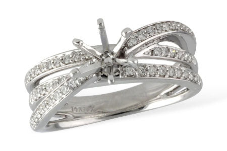 Allison Kaufman Diamond Engagement Ring Semi-Mount in 14K White Gold, 0.23 ctw