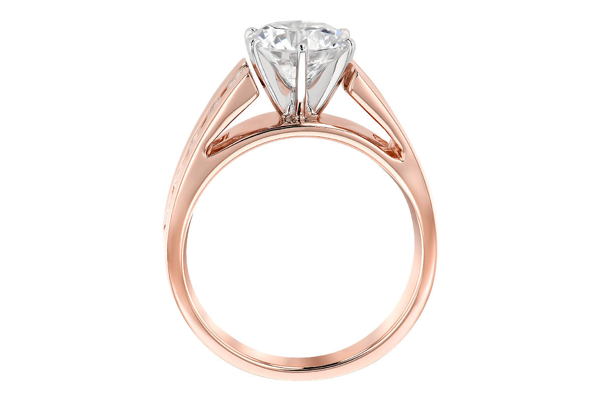 Allison Kaufman Diamond Engagement Ring Semi-Mount in 14K Rose Gold, 0.76 ctw, alternate view