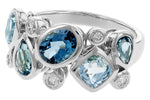 Allison Kaufman Blue Topaz & Diamond Ring in 14K White Gold, 2.75 ctw, alternate view