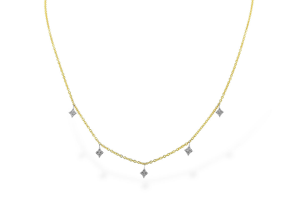 Allison Kaufman Diamond Necklace in 14K Yellow & White Gold, 0.19 ctw