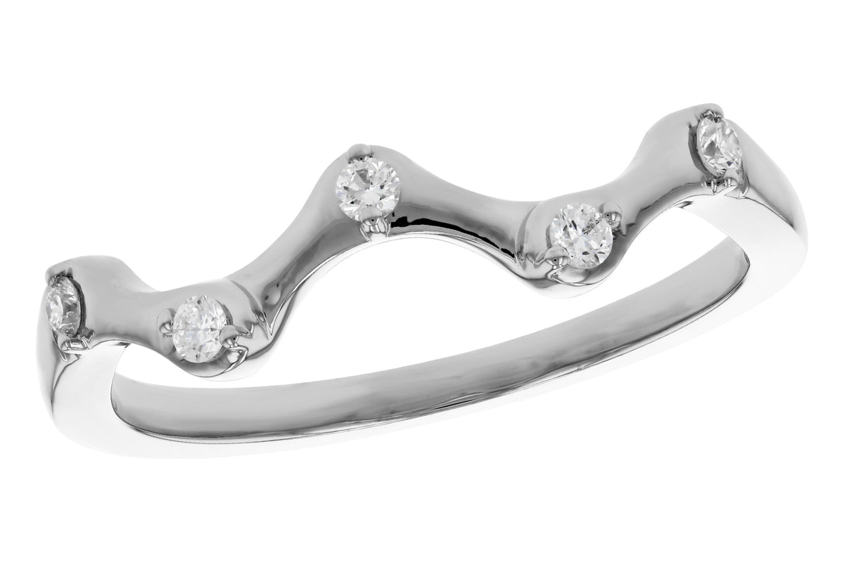 Allison Kaufman Diamond Wedding Band in 14K White Gold, 0.10 ctw