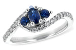 Allison Kaufman Sapphire & Diamond Ring in 14K White Gold, 0.75 ctw (D5643)