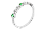 Allison Kaufman Emerald & Diamond Wedding Band in 14K White Gold, 0.19 ctw (W2654), alternate view
