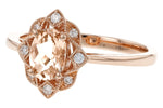 Allison Kaufman Morganite & Diamond Ring in 14K Rose Gold, 0.70 ctw, alternate view