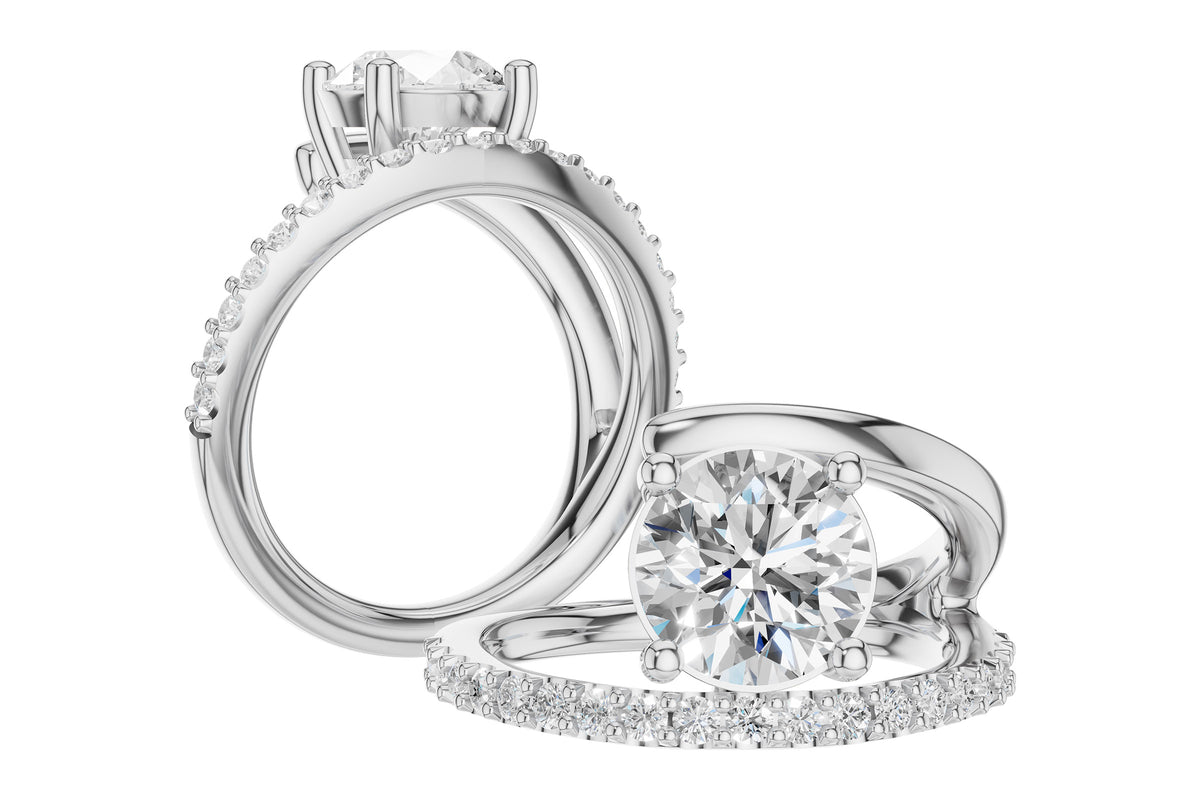 Allison Kaufman Diamond Engagement Ring Semi-Mount in 14K White Gold, 0.33 ctw (L7931), alternate view