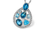 Allison Kaufman Blue Topaz & Diamond Necklace in 14K White Gold, 3.38 ctw