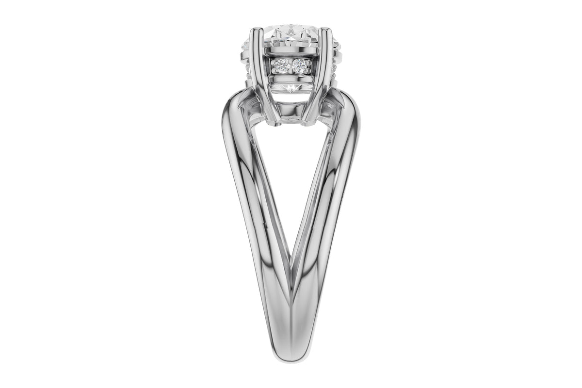 Allison Kaufman Diamond Engagement Ring Semi-Mount in 14K White Gold, 0.08 ctw (L7929), alternate view