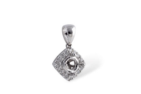Allison Kaufman Diamond Pendant Semi-Mount in 14K White Gold, 0.15 ctw (P6487)