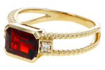 Allison Kaufman Garnet & Diamond Ring in 14K Yellow Gold, 1.80 ctw, alternate view