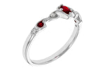 Allison Kaufman Ruby & Diamond Ring in 14K White Gold, 0.31 ctw, alternate view