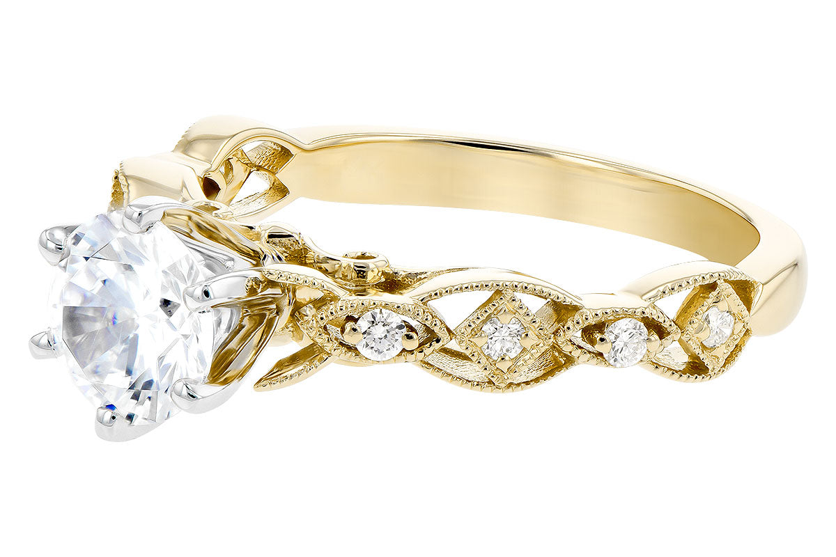 Allison Kaufman Diamond Engagement Ring Semi-Mount in 14K Yellow Gold, 0.12 ctw (L7744), alternate view