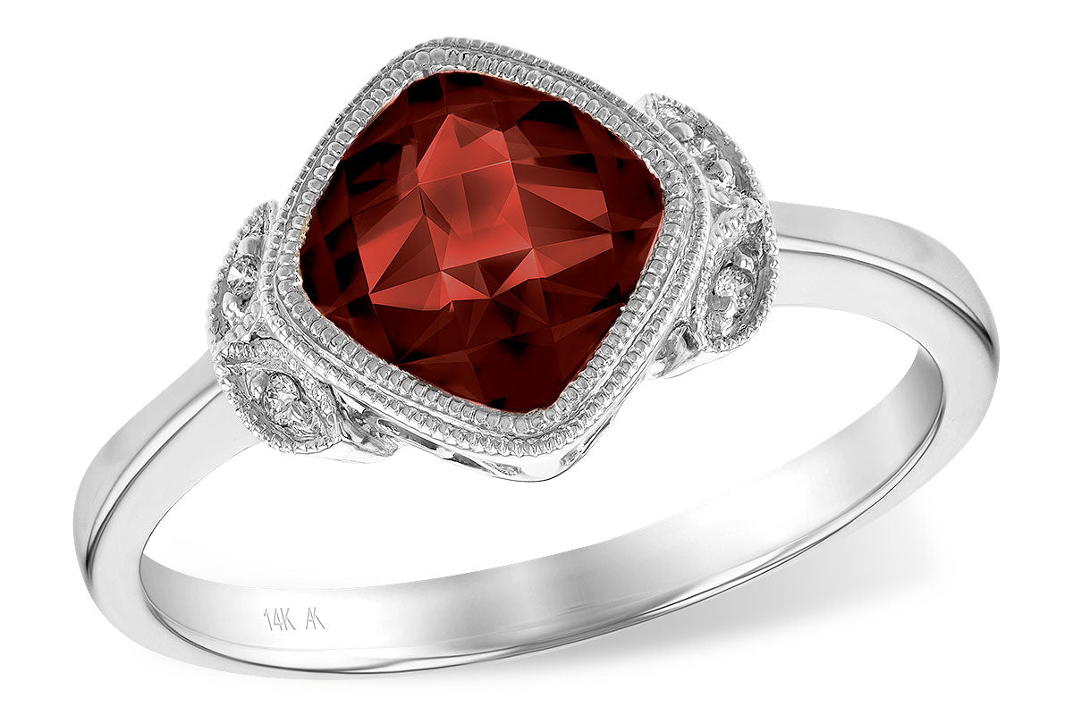Allison Kaufman Garnet & Diamond Ring in 14K White Gold, 1.91 ctw