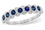 Allison Kaufman Sapphire & Diamond Wedding Band in 14K White Gold, 0.54 ctw
