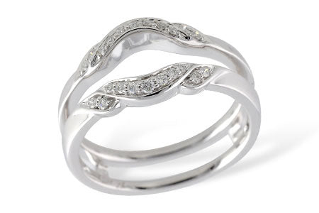 Allison Kaufman Diamond Ring Guard in 14K White Gold, 0.14 ctw