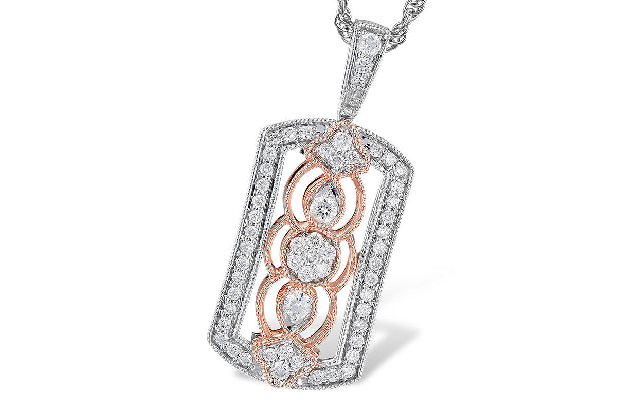 Allison Kaufman Diamond Necklace in 14K Rose & White Gold, 0.33 ctw (N8288)