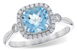 Allison Kaufman Aquamarine & Diamond Ring in 14K White Gold, 1.40 ctw