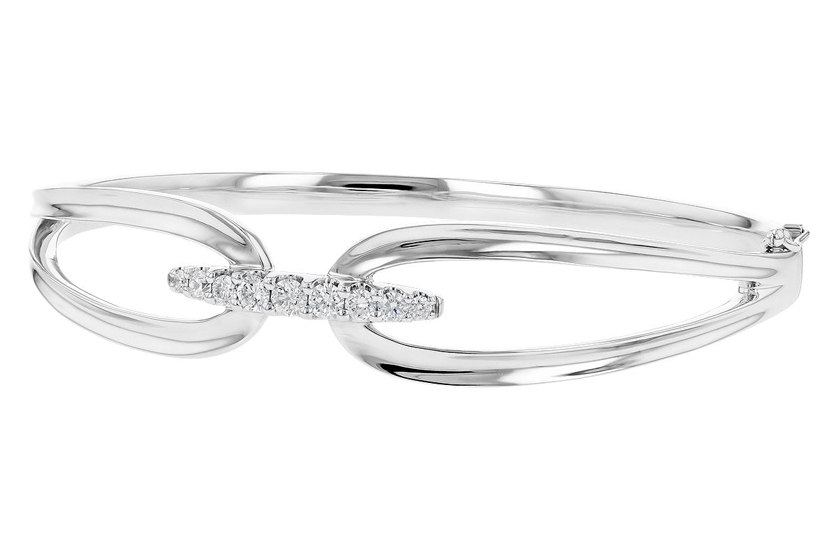 Allison Kaufman Diamond Bangle Bracelet in 14K White Gold, 0.50 ctw (B1310), alternate view