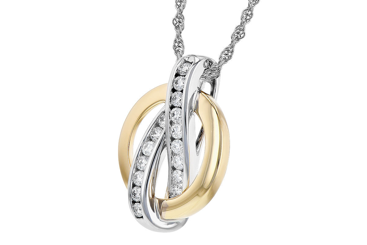 Allison Kaufman Diamond Necklace in 14K Yellow & White Gold, 0.25 ctw (N8233), alternate view