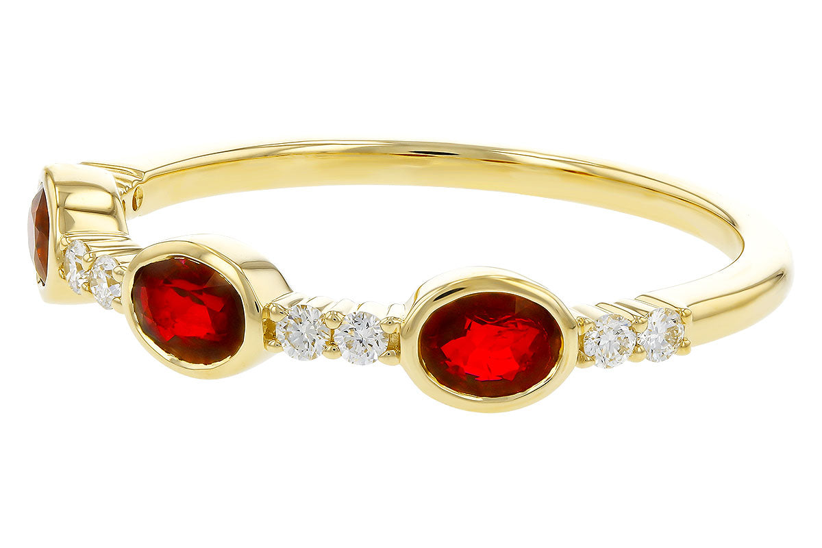 Allison Kaufman Ruby & Diamond Wedding Band in 14K Yellow Gold, 0.78 ctw (W2700), alternate view