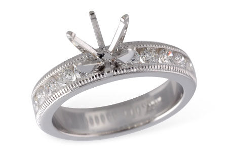 Allison Kaufman Diamond Engagement Ring Semi-Mount in 14K White Gold, 0.83 ctw