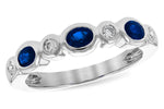 Allison Kaufman Sapphire & Diamond Wedding Band in 14K White Gold, 0.78 ctw (W2438)