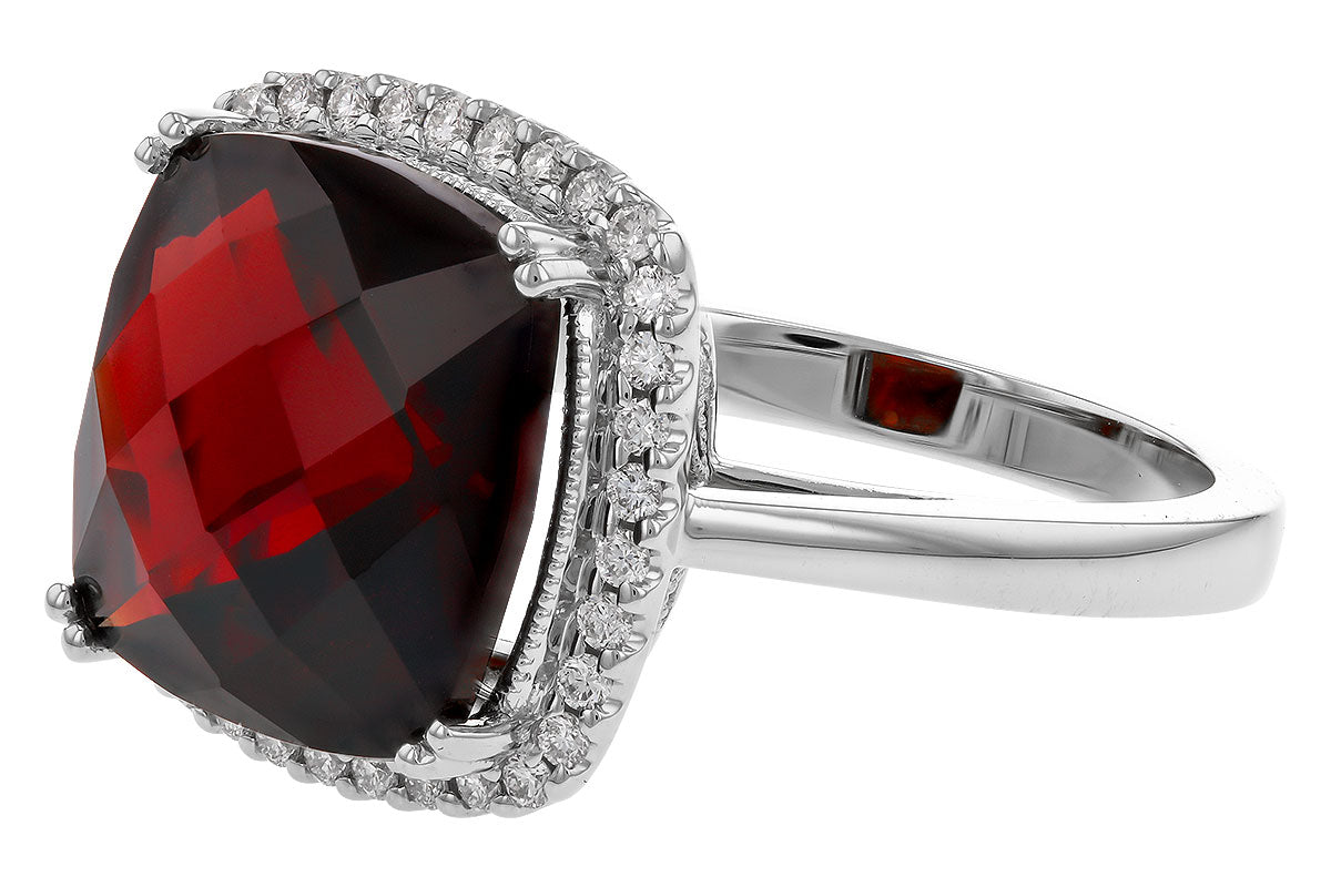 Allison Kaufman Garnet & Diamond Ring in 14K White Gold, 9.50 ctw, alternate view