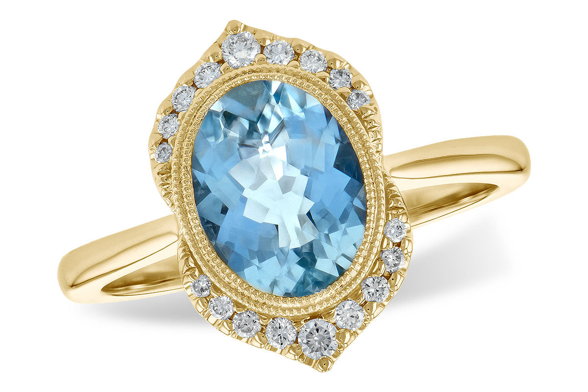 Allison Kaufman Aquamarine & Diamond Ring in 14K Yellow Gold, 1.70 ctw