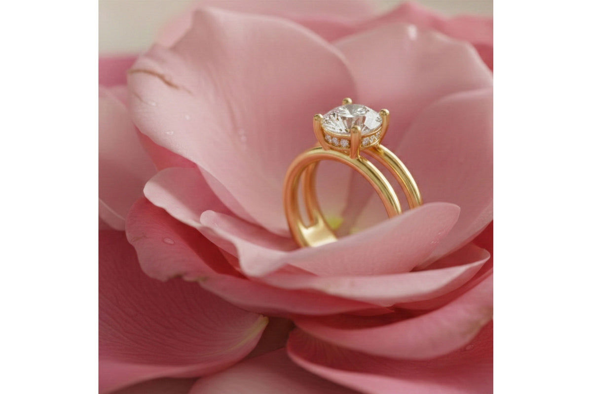 Allison Kaufman Diamond Engagement Ring Semi-Mount in 14K Yellow Gold, 0.06 ctw (L7948), alternate view